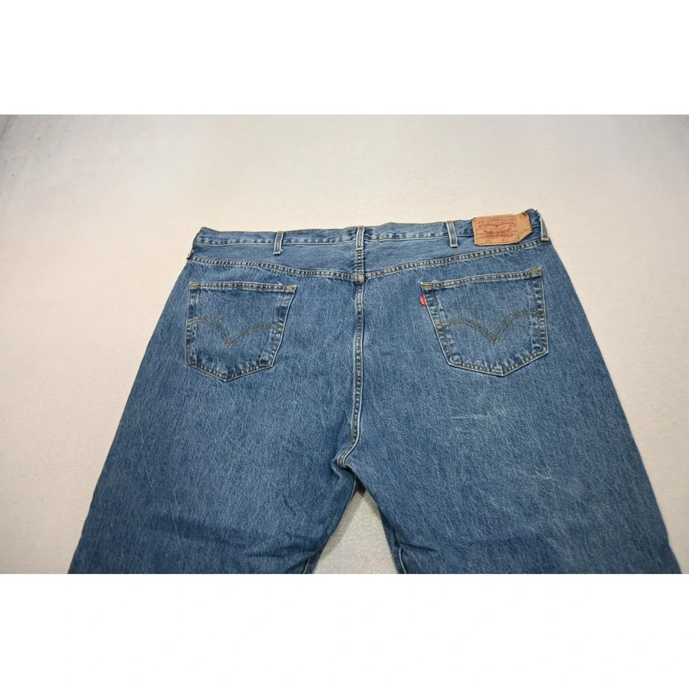 Levi's 501 Original Jeans Mens 50x30 Blue Straight Leg Button Fly Rugged